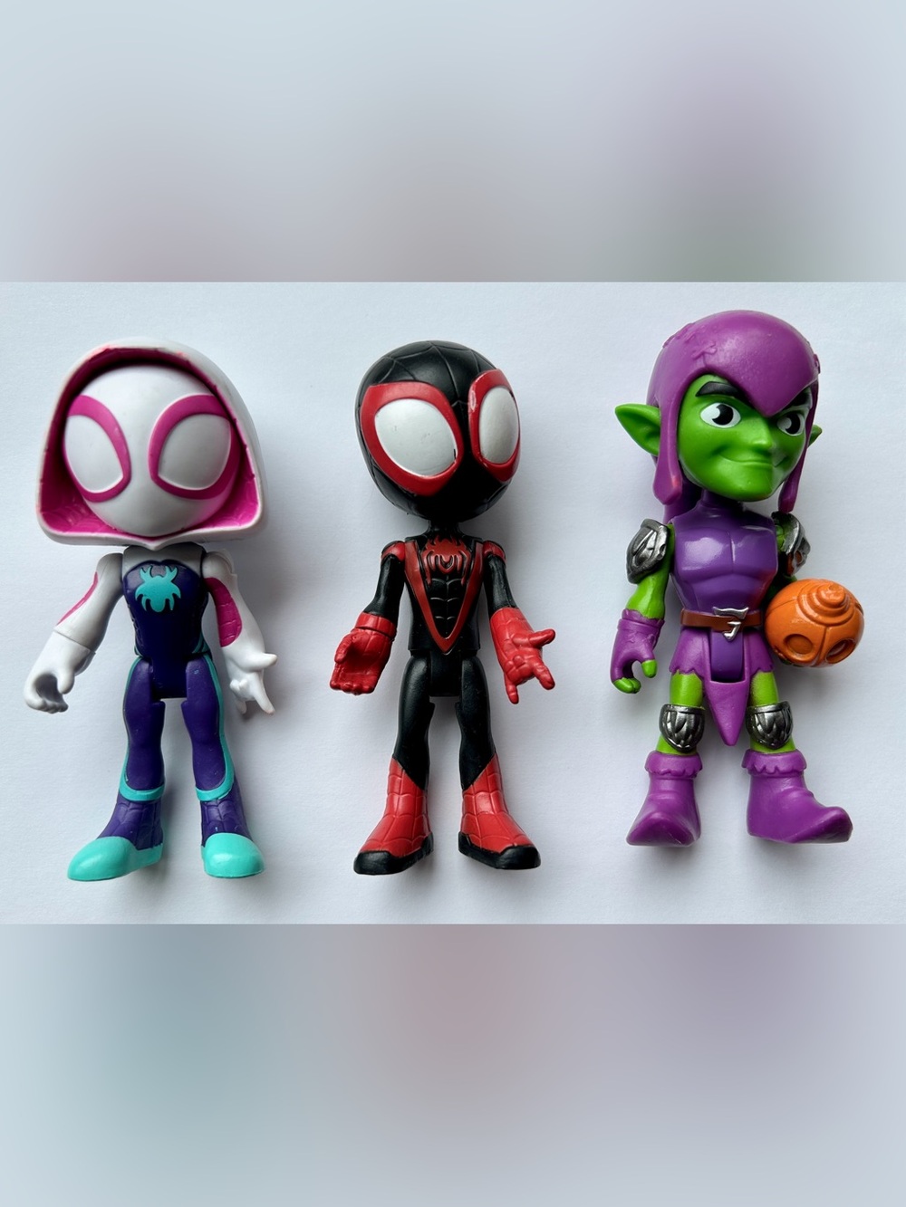 Marvel Spidey and his Amazing Friends. Spidey, Ghost Spidey, and Green Goblin
